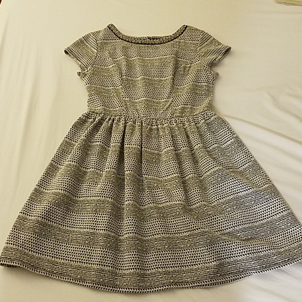 Festive Black and White Beaded Dress